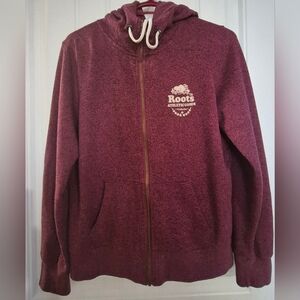Roots Women's Maroon Zip-Up Hoodie